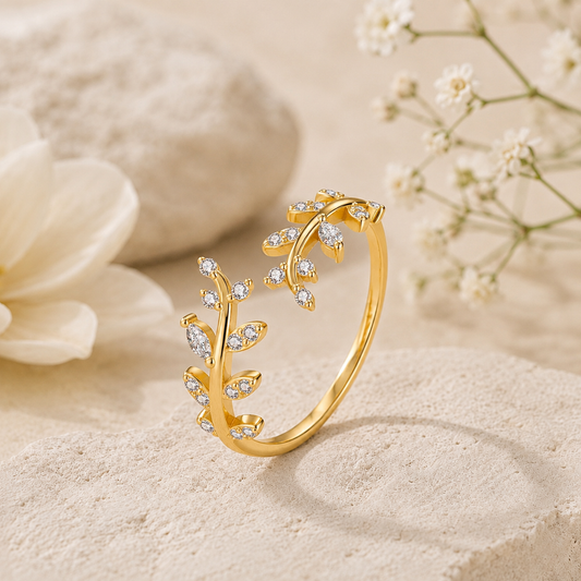 Embrace the Growth — Leaf Vine Ring