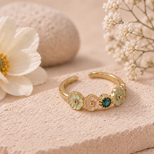A Garden of Her Own — Colourful Floral Ring