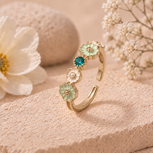 A Garden of Her Own — Colourful Floral Ring