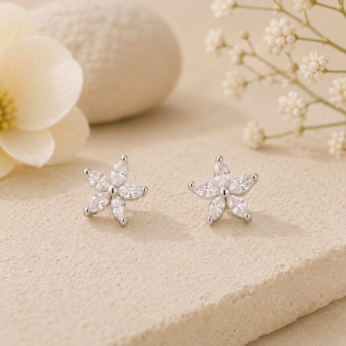 Reaching for the Sun — Flower & Leaf Earrings