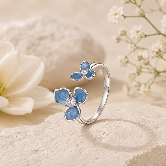 The Rarest Bloom — Blue Flower Ring