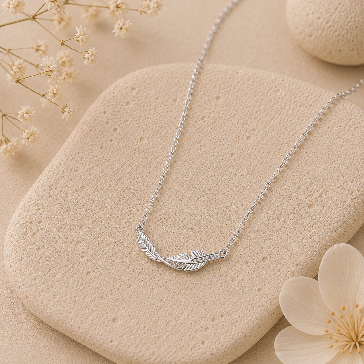 Fortune Within — Silver Leaf Necklace