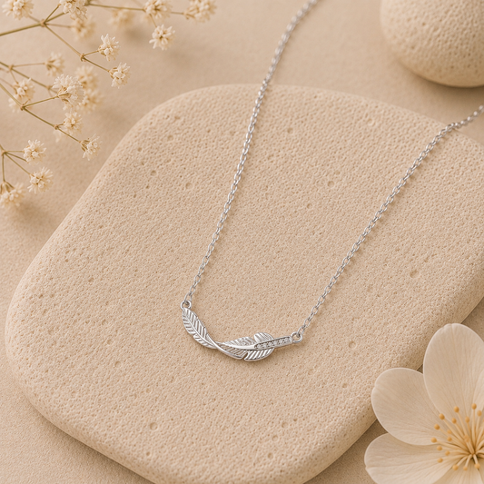 Fortune Within — Silver Leaf Necklace